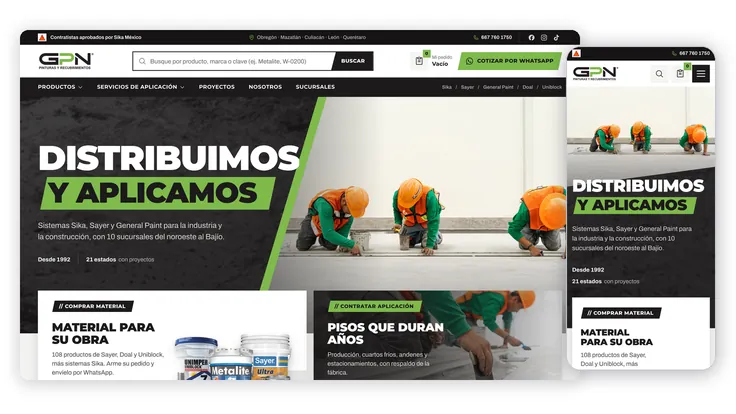 GPN Pinturas y Recubrimientos, proyecto web de Ad Center