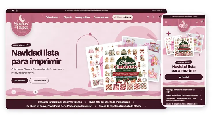 Sueños de Papel | Papelería Digital, proyecto web de Ad Center