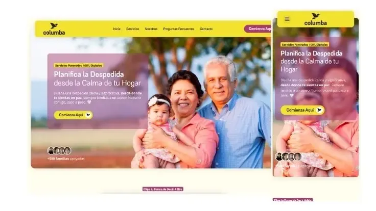 Columba Funerarias, proyecto web de Ad Center
